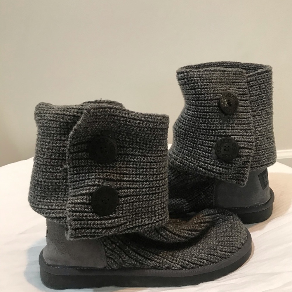UGG Australia Classic Cardy Gray Knit Boots